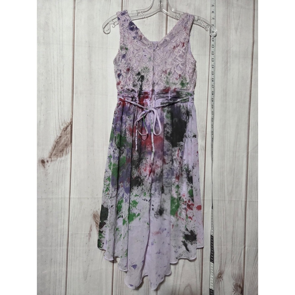 Speechless Dress Girls 12 Purple Lace Hi Low Formal Party Stain DIY Art Project - Picture 4 of 8